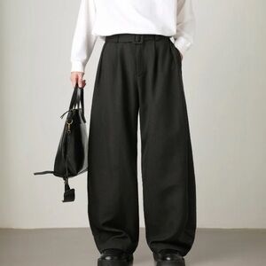 Black High Waist Wide-Leg Trousers